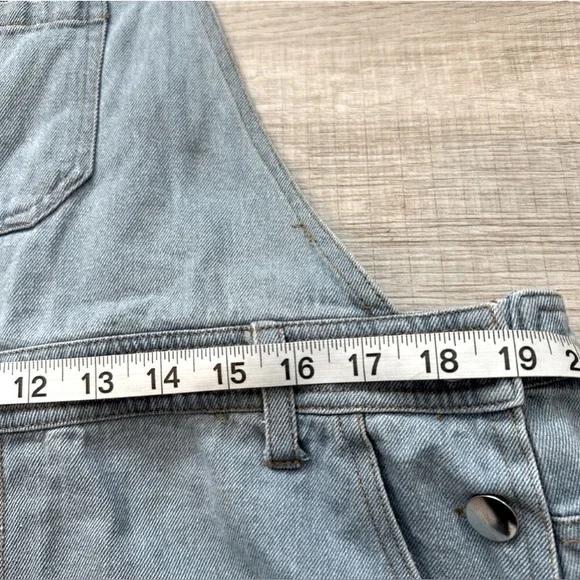 205 Collins Women’s Distressed Denim Overall Mini Skirt - Picture 5 of 7